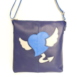 Bolso bandolera de piel azul marino