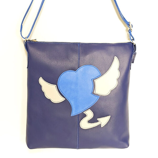 Bolso bandolera de piel azul marino