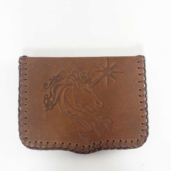 Cartera de piel unicornio marrón
