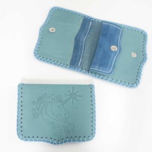 Cartera de piel unicornio aguamarina