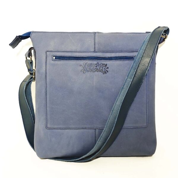 Bolso bandolera de piel azul