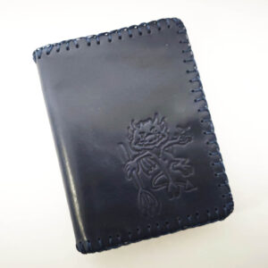 Cartera billetero de piel azul