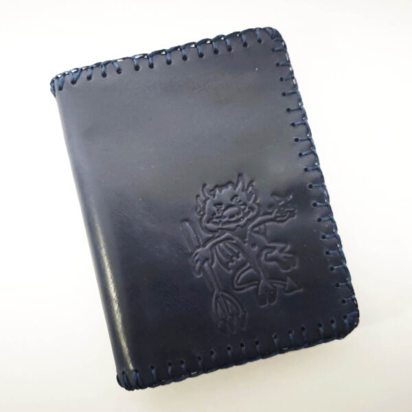 Cartera billetero de piel azul