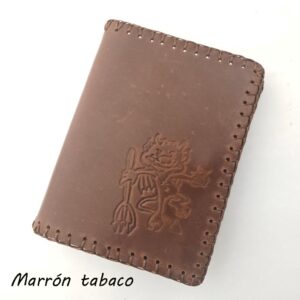 Cartera billetero de piel marrón tabaco