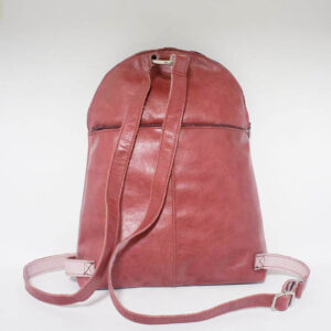 Mochila rosa de piel