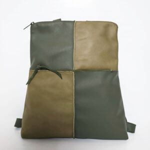 Mochila de piel verde oliva