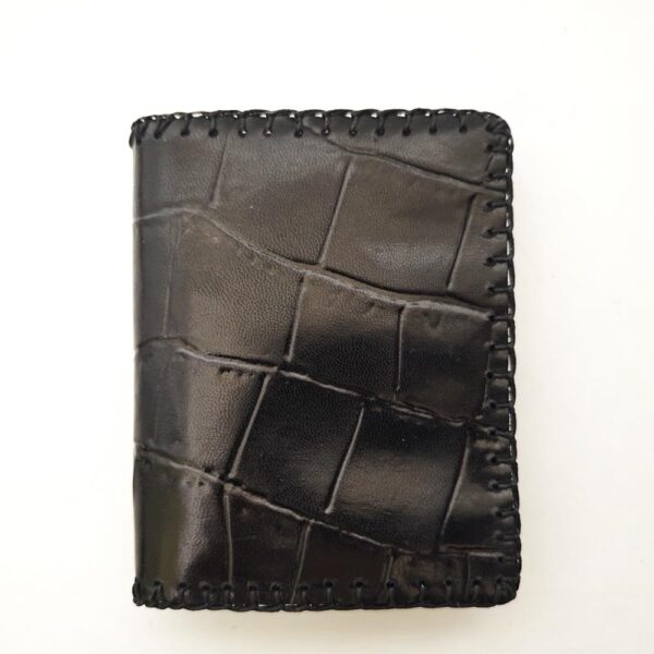 Billetero de piel negro tejus