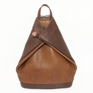 Mochila antirrobo de piel marrón