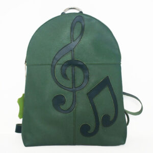 Mochila de piel verde