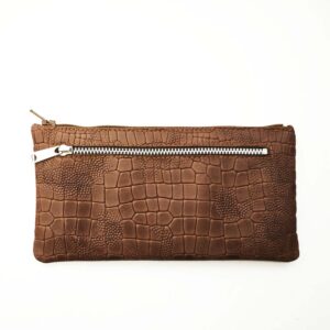 Monedero de piel marrón coco