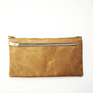 Monedero de piel camel