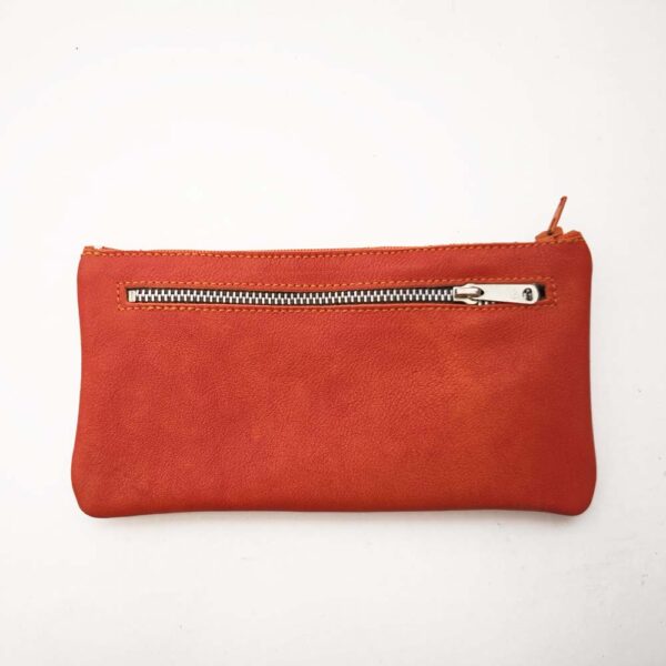 Monedero de piel naranja