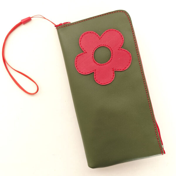 Funda móvil de piel verde