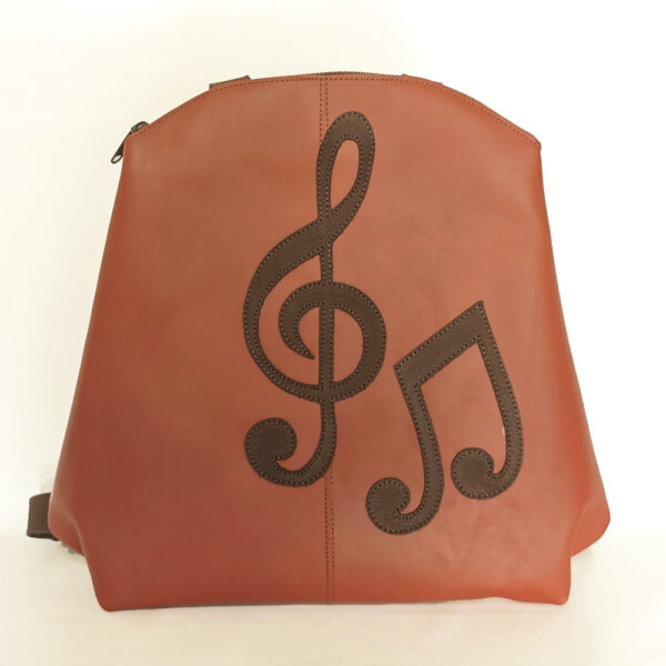Mochila de piel color teja