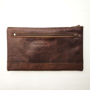 Monedero tarjetero de piel marrón