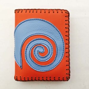 Cartera billetero de piel naranja