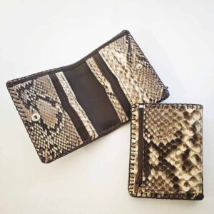 Cartera billetero de piel de pitón auténtica