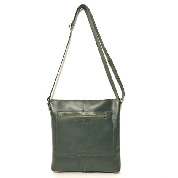 Bolso bandolera de piel verde botella