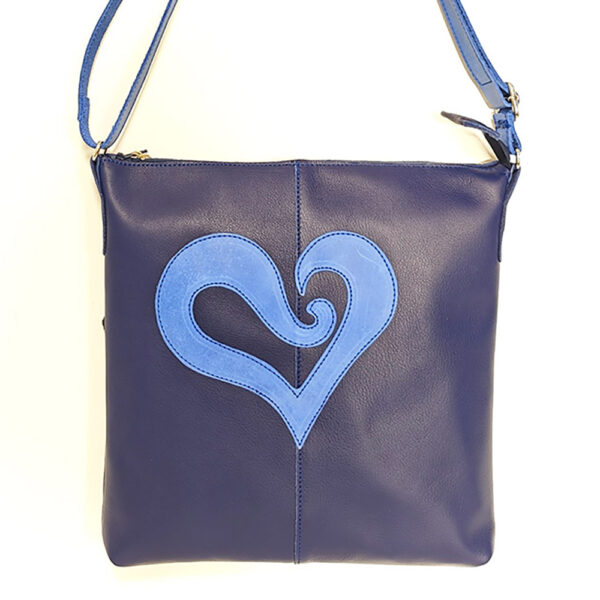 Bolso bandolera de piel azul marino