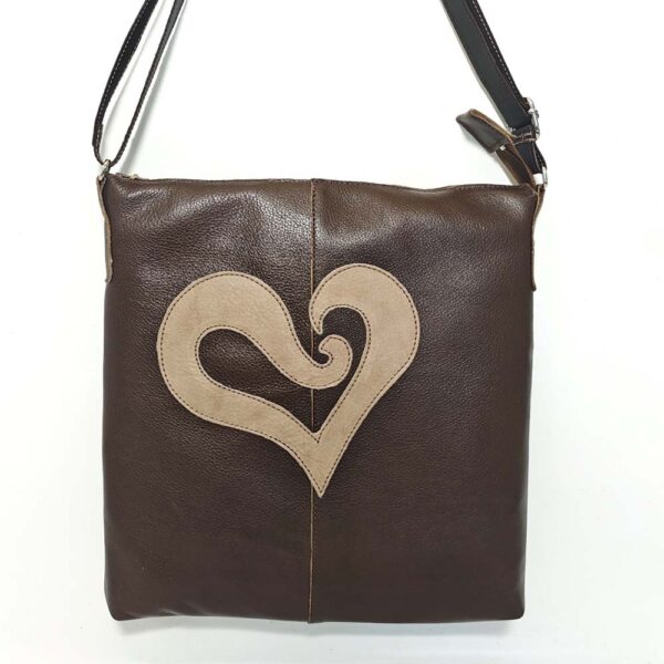 Bolso bandolera de piel marrón