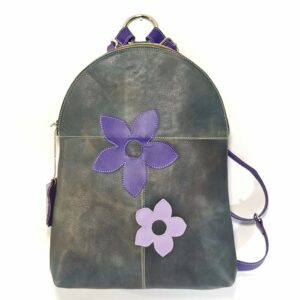 Mochila de piel aguamarina