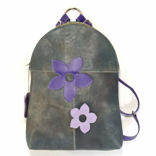 Mochila de piel aguamarina