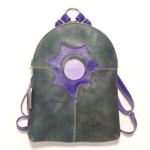 Mochila de piel aguamarina