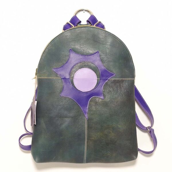 Mochila de piel aguamarina