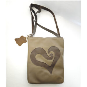 Bolso de piel marrón taupe