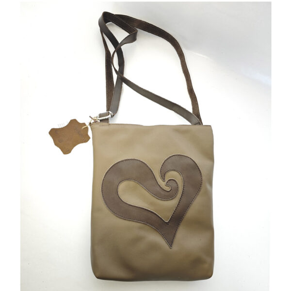 Bolso de piel marrón taupe