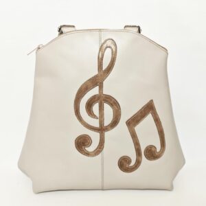 Mochila de piel blanco roto