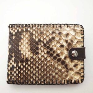 Cartera billetero con monedero de piel de pitón