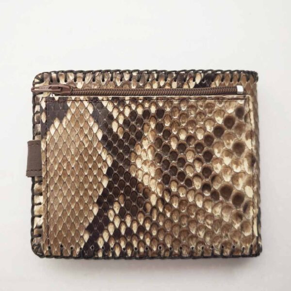 Cartera billetero con monedero de piel de pitón