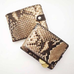 Cartera billetero con monedero de piel de pitón