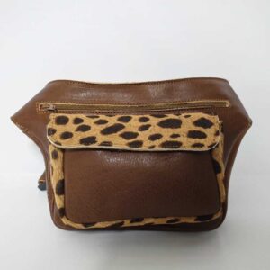 Riñonera bolso marrón print leopardo