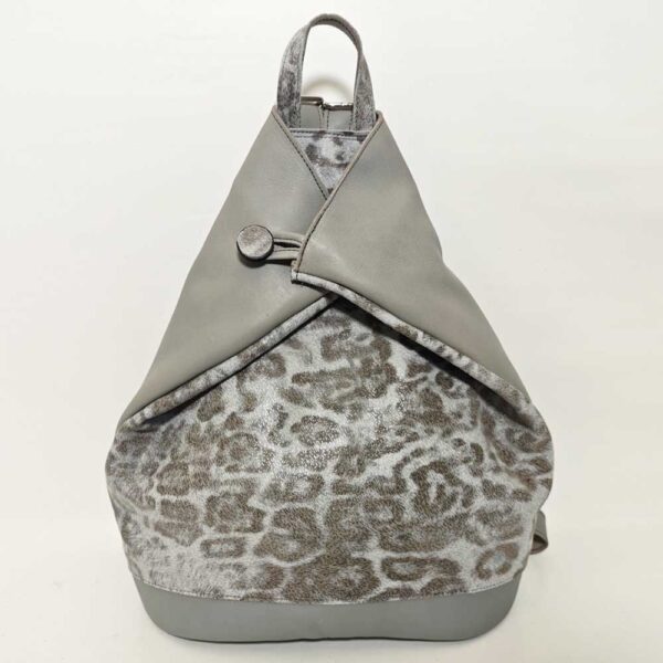 Mochila bolso antirrobo de piel gris