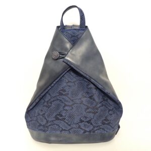 Mochila bolso antirrobo de piel azul