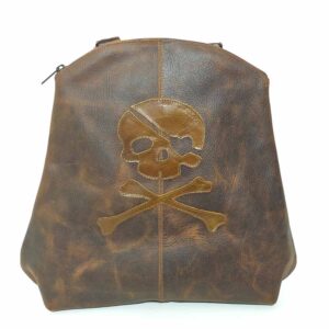 Mochila de piel marrón