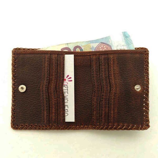 Cartera billetero de piel marrón
