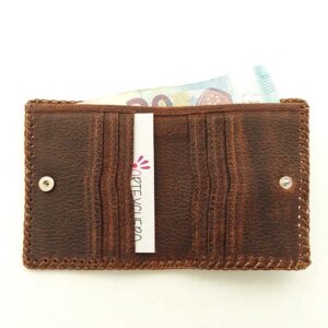 Cartera billetero de piel marrón