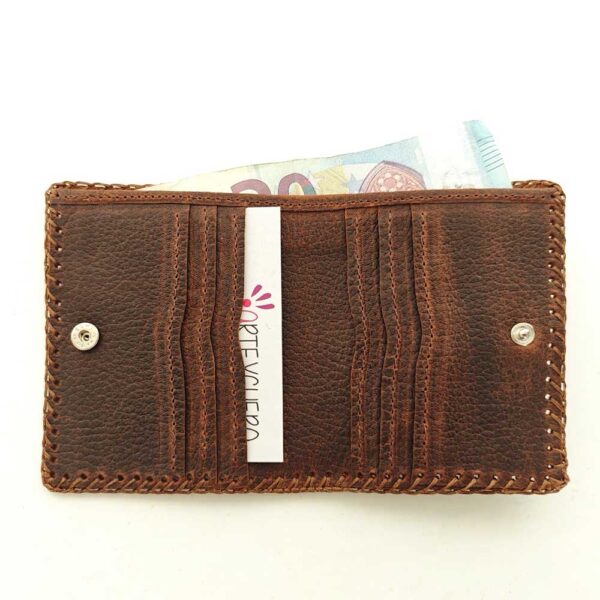 Cartera billetero de piel marrón