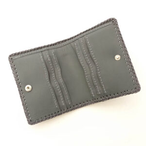 Cartera billetero de piel gris