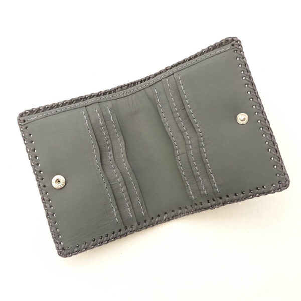 Cartera billetero de piel gris