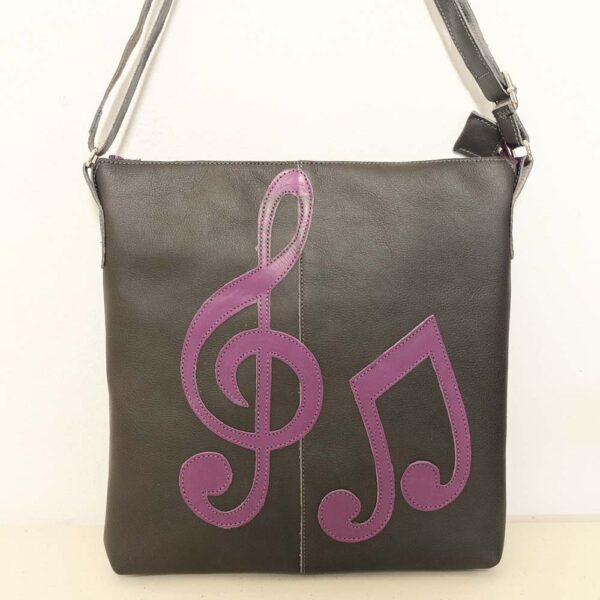 Bolso bandolera de piel gris