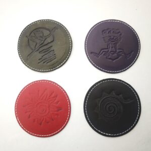 Juego 8 posavasos de cuero