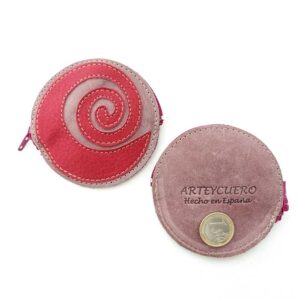 Monedero de piel rosa