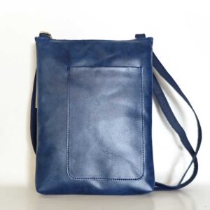 Bolso de piel azul marino