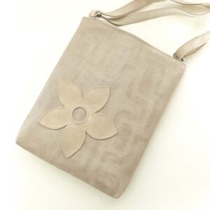 Bolso bandolera de piel beige