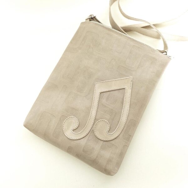 Bolso bandolera de piel beige