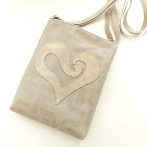 Bolso bandolera de piel beige
